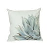 20" White Hand-Painted Aloe Plant Botanical Square Outdoor Pillow