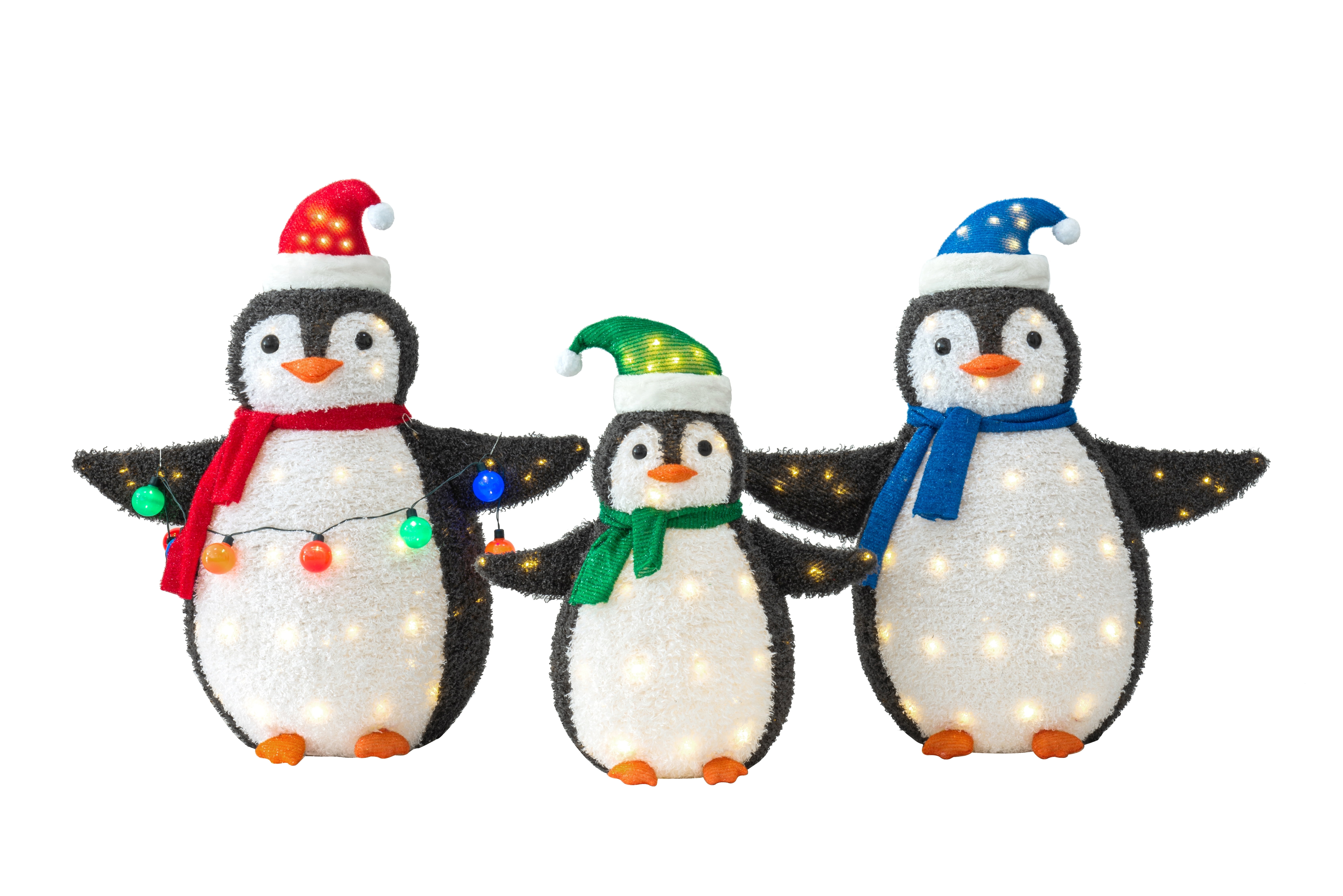 Set of Three 18 Inch Hallmark Christmas Playful Penguins Holiday