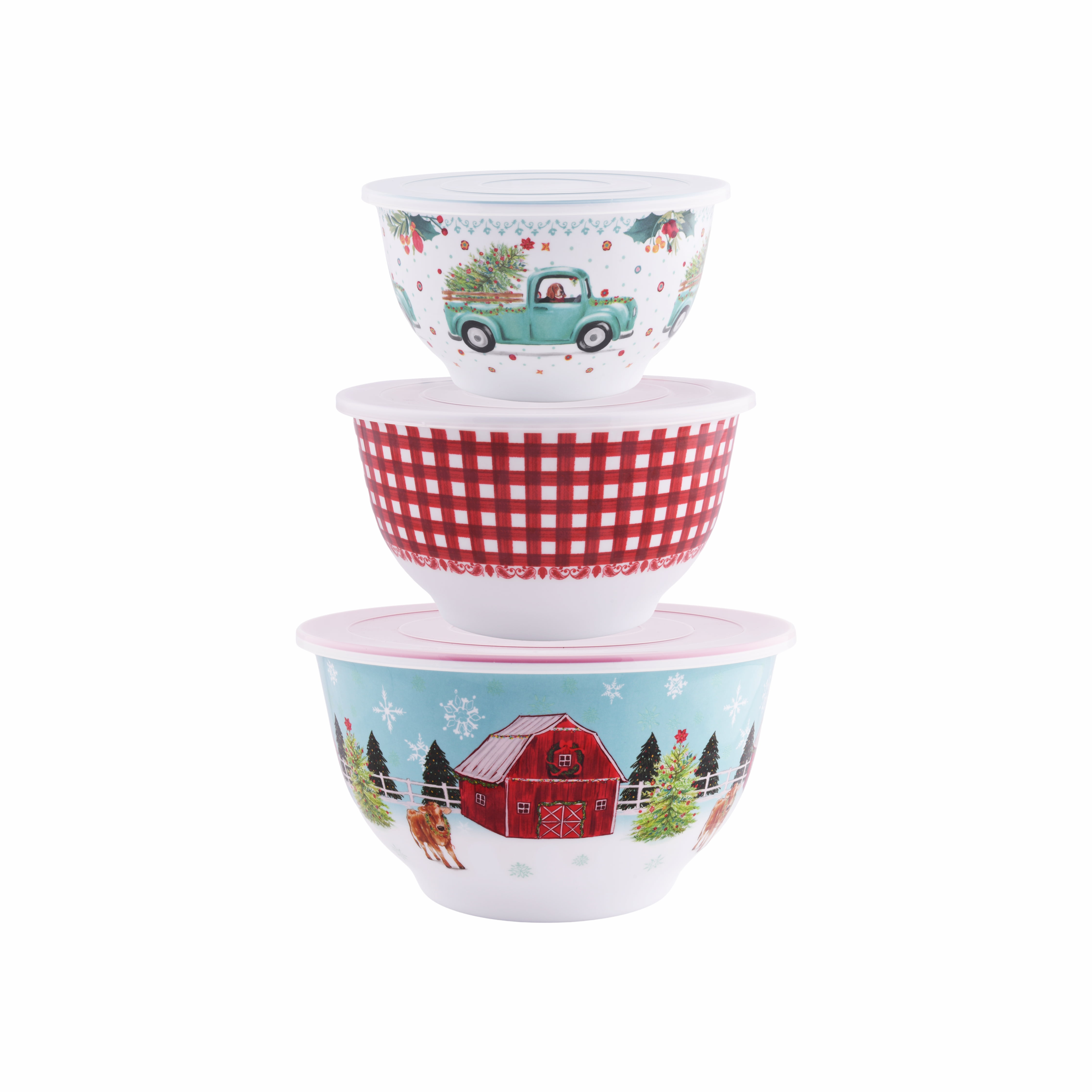 The Pioneer Woman 6-Piece Melamine Cheerful Rose Serving Bowl Set 