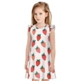 thumbnail image 1 of Balery Hand Drawn Strawberry Camisón de princesa para niñas, pijama de algodón con mangas abullonadas, suave y bonito.-X-Large, 1 of 6