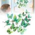 thumbnail image 7 of 12 Pcs Butterfly Wall Decor,3D Butterflies Stickers,Double Layer Butterfly Decorations,Reusable Butterfly Wall Decals,Butterflies Sticker with Magnets for Home Bedroom,Room Decoration,Green, 7 of 7
