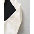 thumbnail image 4 of Camiseta sin mangas con lazo y retazos negros a la moda para mujer, camisetas sin mangas con cuello de solapa estilo vintage, camisetas elegantes para mujer, 4 of 5