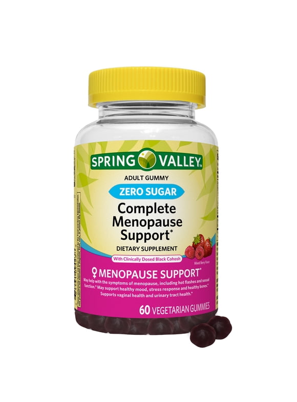 Spring Valley Zero Sugar Complete Menopause Support Vegetarian Gummies, 60 Count