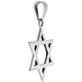 thumbnail image 2 of Sterling Silver Polished Star of David Pendant Handmade Jewish Star for Men NO Chain, 2 of 5