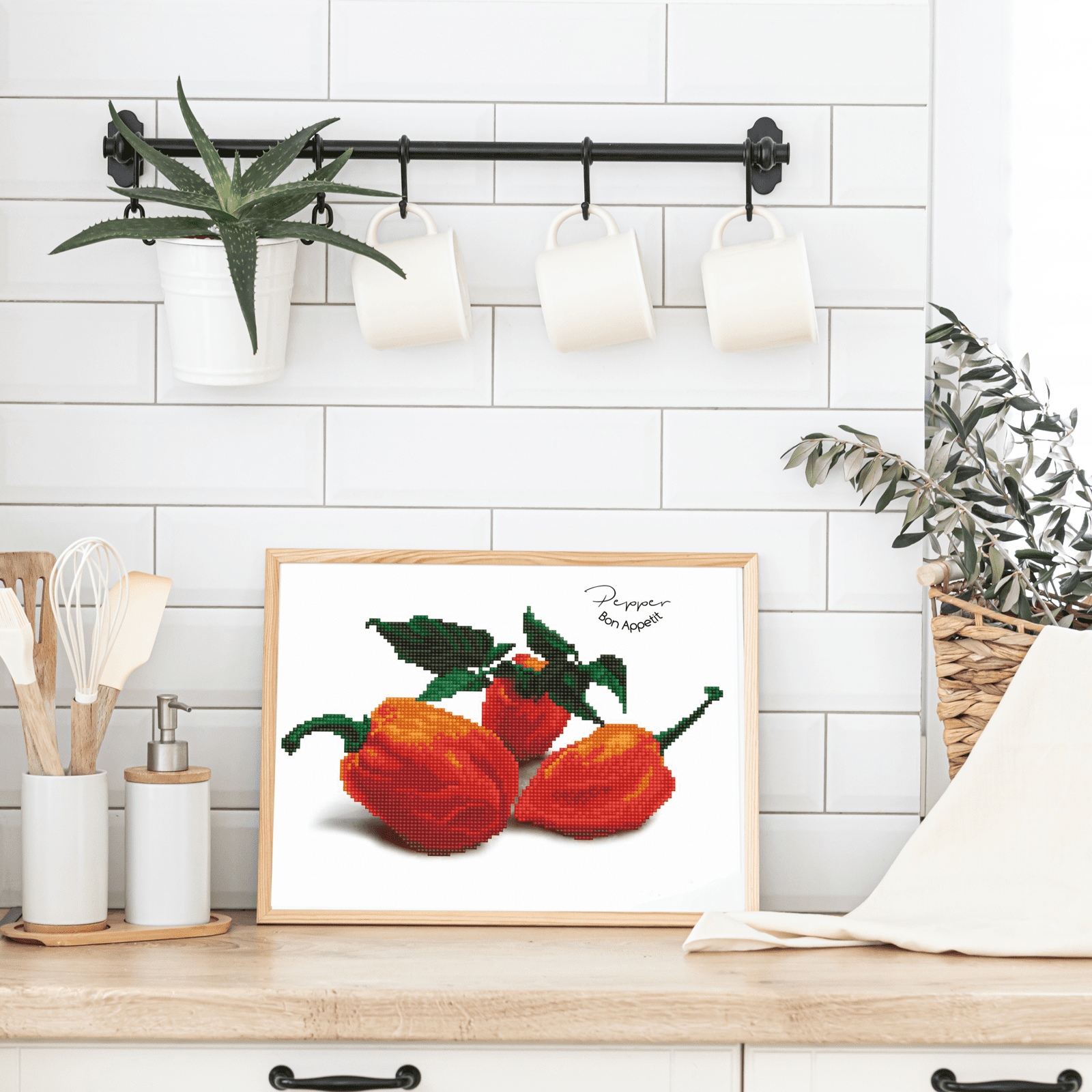 Diamond Dotz Pepper Bon Appetit Diamond Painting Kits for Adults - Diamond Art Kits a Relaxing Creative Craft Kit with Dotz Gems 12x12