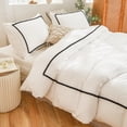 thumbnail image 7 of Move Over White Duvet Cover Set 2 Pieces 100% Washed Microfiber Pom Poms Pattern Shabby Chic Bedding Sets Twin No Filling, 7 of 7