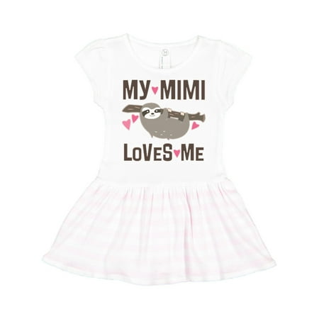 

Inktastic My Mimi Loves Me Sloth Gift Toddler Girl Dress