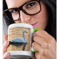 thumbnail image 2 of 3drose, Whooper Swans on Frozen Lake Kussharo, Hokkaido., 11oz Two-tone Green Mug, 2 of 6