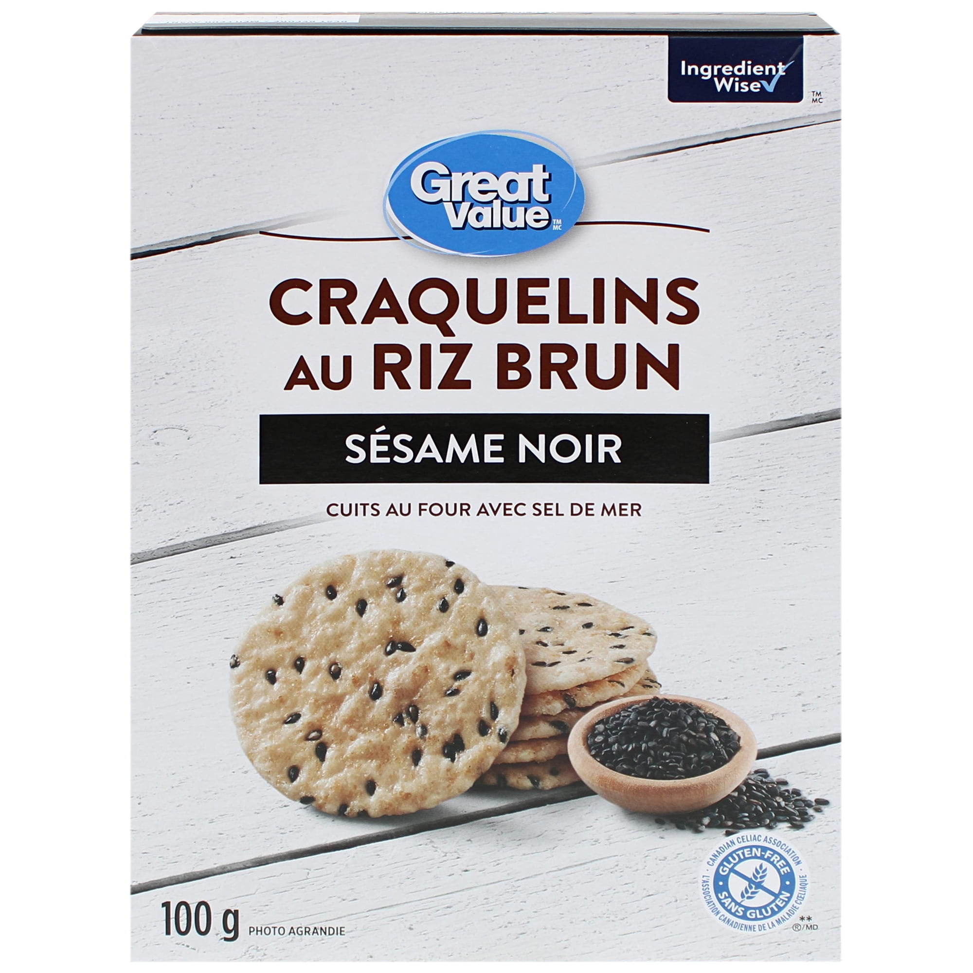 Great Value Black Sesame Brown Rice Crackers