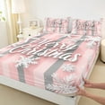 thumbnail image 3 of jejeloiu Merry Christmas Full Size Sheets,White Xmas Snowfalke Bed Sheets,Pink Gray White Sheet Sets For Children,Super Cozy Room Decor,4pcs, 3 of 7