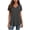 Gray, variant on Women's V-Neck Tunic Blouse Casual Cinched Waist Short Sleeve High-Low Hem Stretch Knit Top, Black M