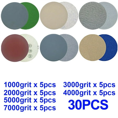 

30Pcs 3inch Sanding Discs 1000/2000/3000/4000/5000/7000 Grit Wet & Dry Sandpaper