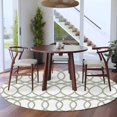 thumbnail image 5 of Green Grey Geometric Round Rug 5ft Washable Circle Kitchen Rugs Non Slip Abstract Modern Twisted Lines Art Large Area Rug Indoor Floor Carpet for Bedroom Living Room Home Office Dining Room Nursery, 5 of 8