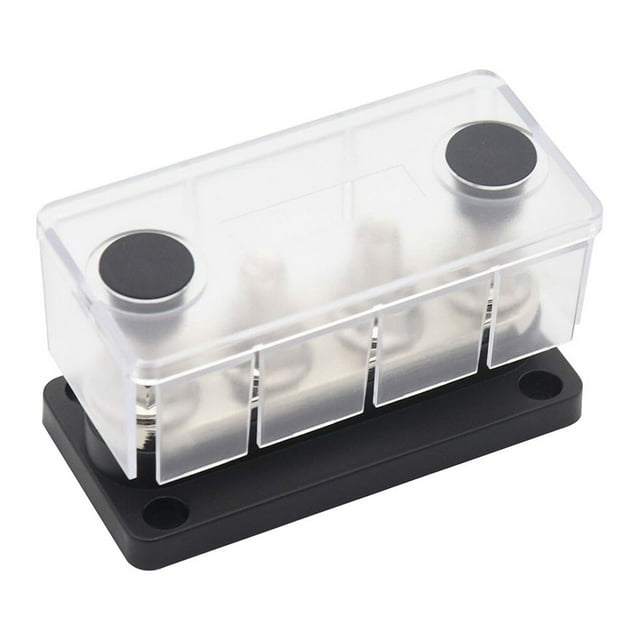 Power Distribution Block Bus Bar Terminal Blocks with Cover Distribution Block Portable Terminal Car Boat High Current Wiring Stud Black