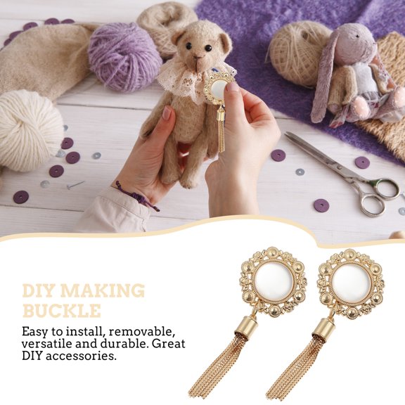 LOLIPPYY Golden Zinc Alloy Tassel Buckle for Purse and Handbag Accessories Easy Install Decorative 5pcs