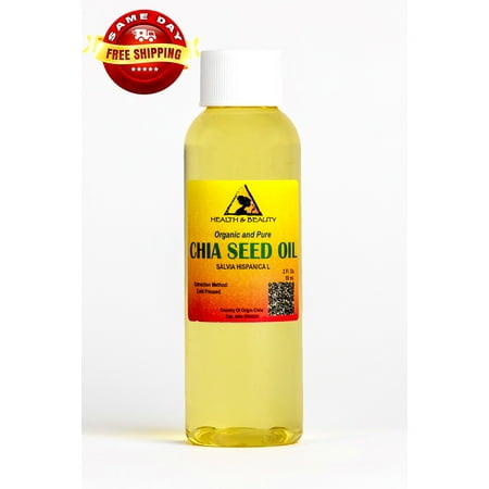 Chia Seed Oil Organic Unrefined Virgin Carrier Cold Pressed Natural Fresh 100% Pure 2 oz