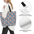 thumbnail image 3 of Pofeuu Popcorn On Blue Lines Print Reusable Grocery Bags - Washable, Foldable, Packable Tote, Large Handles, Heavy Duty, Zippered Top Pouch, 3 of 8