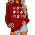 thumbnail image 2 of HOMBOM Crewneck Sweatshirts for Women Wine Merry Light Up Christmas Cute Xmas Ladies Sweatshirt Pullover, 2 of 6