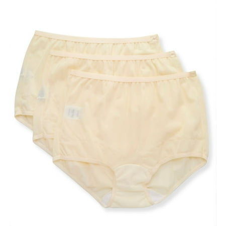 

Women s Shadowline 719 Dixie Belle Scallop Trim Full Brief Panty - 3 Pack (Beige 8)