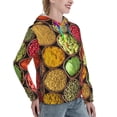 thumbnail image 6 of Picia Spices And Herbs Pattern Casual Women's Hoodie, Hooded Sweatshirt with Kangaroo Pocket, Comfortable Pullover with Eye-catching Drawstrings-XX-Large, 6 of 7