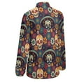 thumbnail image 5 of Colorful Collection of Skulls And Flowers Long Sleeve Blouse Woman Streetwear Casual Shirts Summer Oversize Woman Streetwear Clothing Birthday Present, 5 of 7