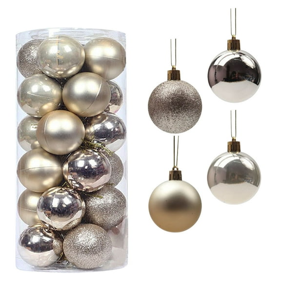 Wirziis Christmas Ornaments 24-Pack Christmas Ball Ornaments Set, Shatterproof Plastic Christmas Bulbs, Hanging Decorations for Xmas Tree, Holiday, Party, Wedding
