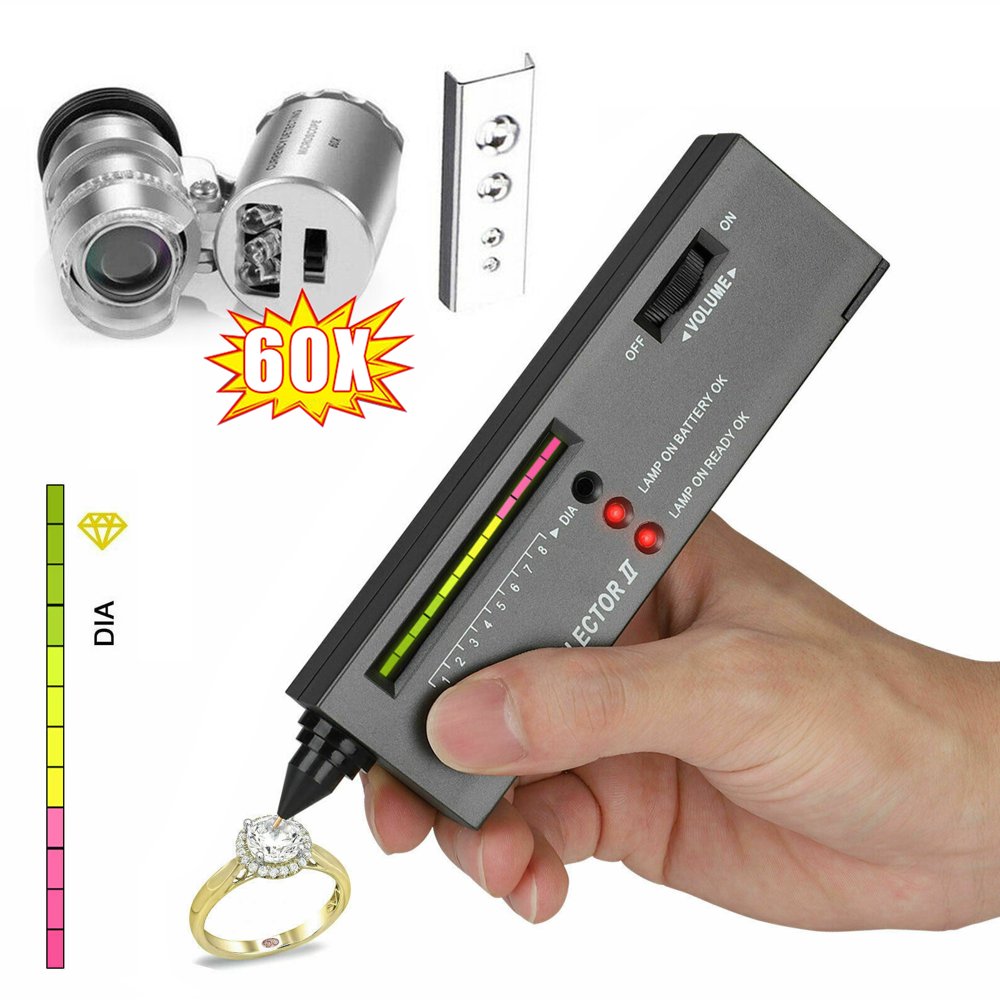 Selection Diamond Gems Tester Pen Portable Gemstone Selector Tool LED