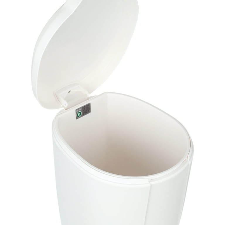 simplehuman Compact Round Bathroom Step Trash Can, 6 Liter / 1.6