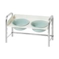 thumbnail image 1 of Tazones de cerámica de gato elevados con soporte de acero inoxidable, tazón de alimentación de mascotas alimentador de gato sin deslizamiento elevado Verde claro, 1 of 8