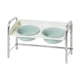 thumbnail image 1 of Tazones de cerámica de gato elevados con soporte de acero inoxidable, tazón de alimentación de mascotas alimentador de gato sin deslizamiento elevado Verde claro, 1 of 8