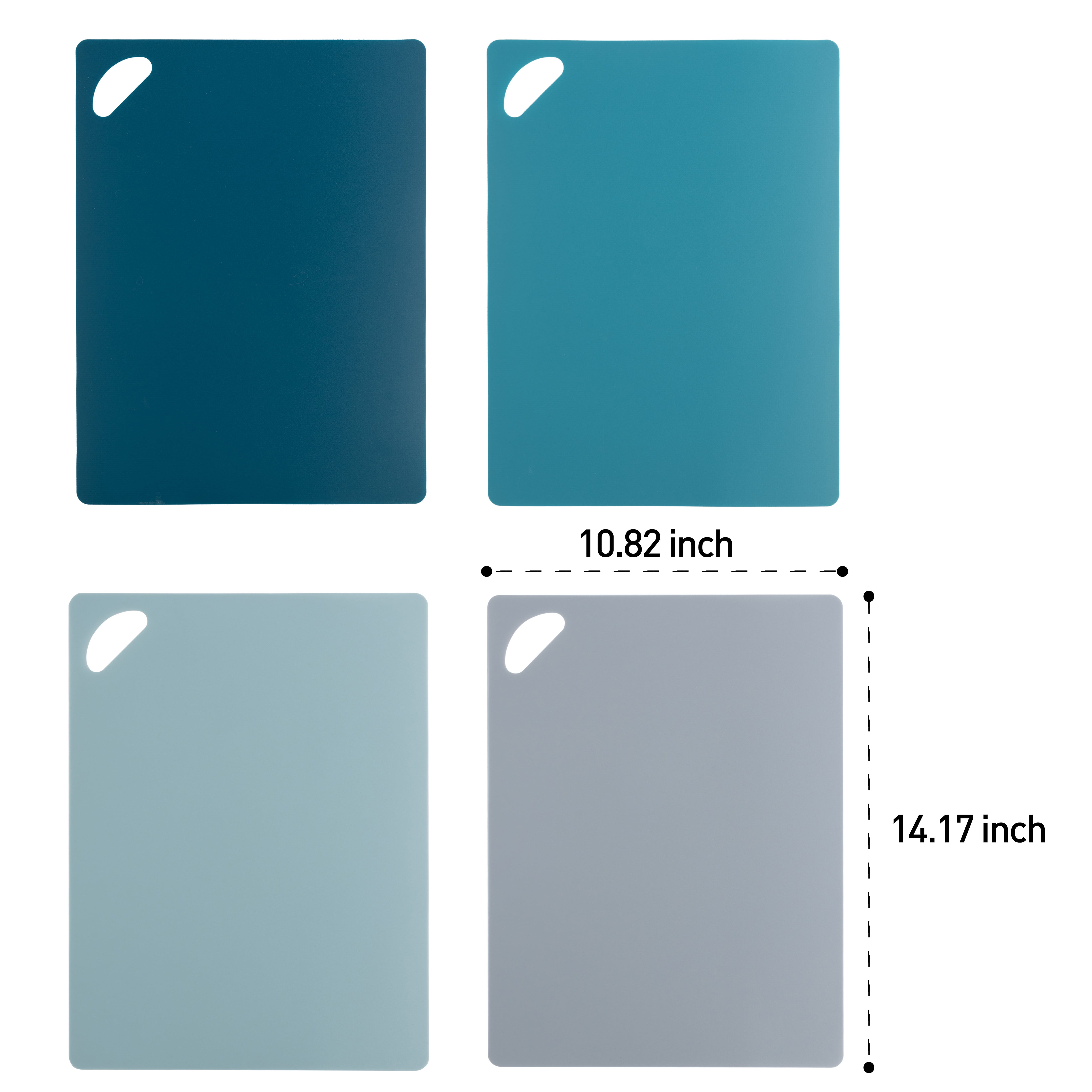 Mainstays Eco-Friendly Non-Slip Cutting Mats, 4 Pack, 14.1 x 10.8 Inches, Made from 50% Recycled PP, Multicolor