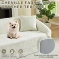 thumbnail image 4 of Leumius 87" Convertible Futon Sofa Bed, Corduroy Curved Boneless Couch with High Backrest, 2-in-1 Fold-Out Sleeper Sofa with Pull-out Couch Bed,Beige-Square Pillow, 4 of 11