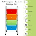 thumbnail image 3 of Patiojoy Chariot à 4 Tiroirs Bacs de Rangement avec Roues pour Maison&École&Bureau Transparent Multicolore, 3 of 9