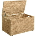 thumbnail image 1 of eHemco Heavy-duty Water Hyacinth Wicker Storage Trunk with Metal Frame, 30 by 17.5 by 17.5 Inches, Natural, 1 of 4