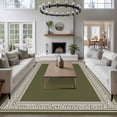 thumbnail image 4 of Olive Green Greek Key Large Area Rugs for Bedroom Living Room, Soft Non Slip Carpet Bedside Rug, Geometric Greece Ancient Farmhouse Geo Rectangular Floor Cover Kitchen Accent Rug 8'x10' for Office, 4 of 9