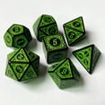 thumbnail image 4 of Juego de dados poliédricos, dados numéricos acrílicos para reunión familiar, verde, 7 Uds., 4 of 4