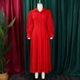 thumbnail image 4 of AURA Women’s Shirt Dress Turn Down Collar Puff Sleeve Long Sleeve Solid Color S XXXL, 4 of 7