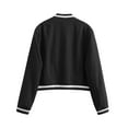 thumbnail image 7 of Herrnalise Jackets For Women Fashion Color Pocket Casual Long Sleeve Stand-up Collar Flying Jacket Shackets For Women 2024 fall Black,S, 7 of 7
