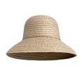 thumbnail image 3 of Women's Straw Hat, Vintage Style Wide Brim Boater and Fedora Sun Hat for Outdoor, Beach, Garden Wedding, and Summer Casual Style Khaki, 3 of 4