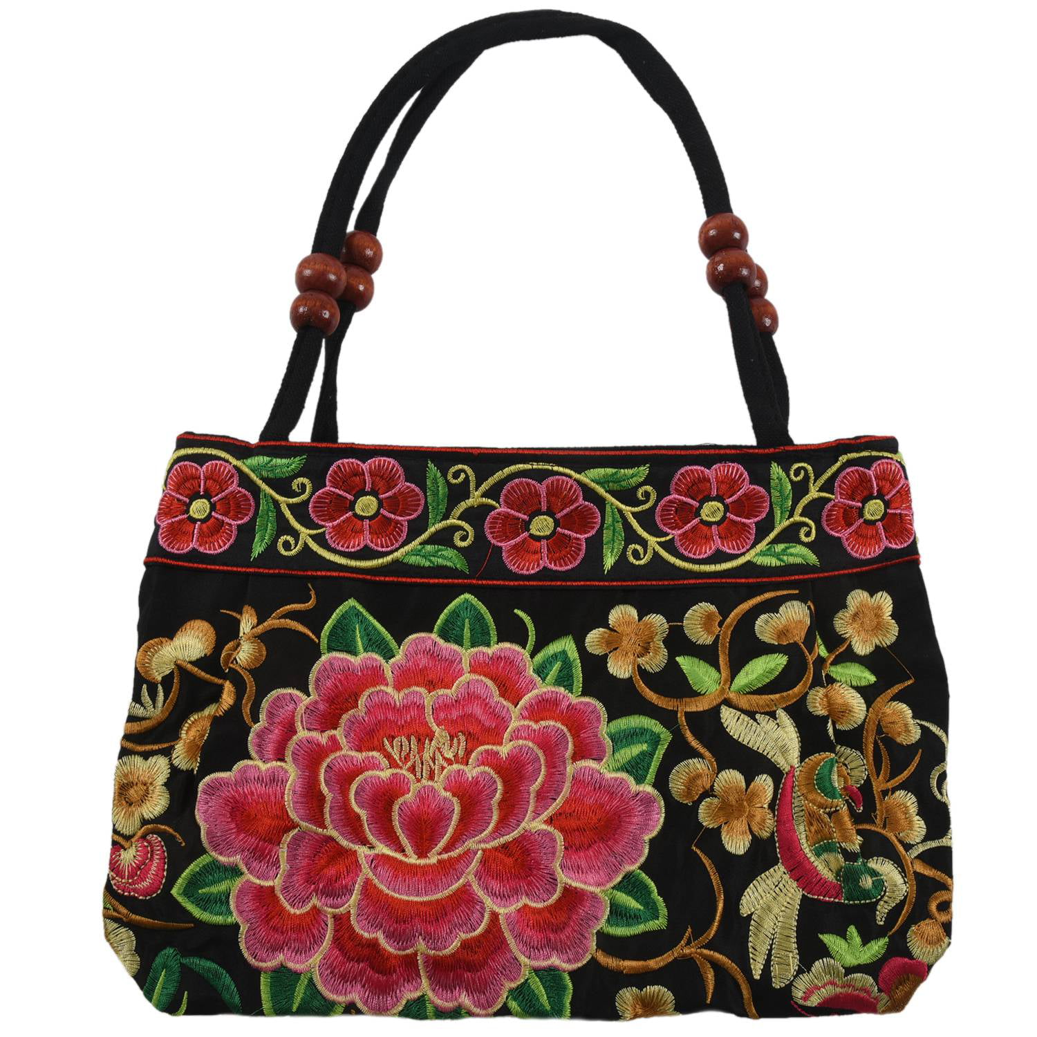 Women Handbag Embroidery Ethnic Handmade Flowers Ladies Tote Shoulder Bags 