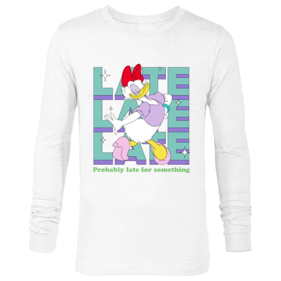 Disney Daisy Duck Probably Late for Something Funny - Long Sleeve T-Shirt for Men - Customized-White