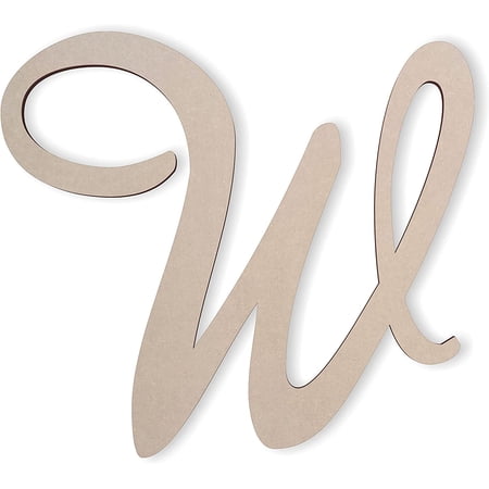 2pcs Wooden Letters by ica Cursive Wood Letter for Wall Various Sizes Durable Smooth Laser Cut Unfinished Design Ideal for Wall, Nursery Crib, DIY Crafts