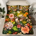 thumbnail image 2 of jejeloiu Kawaii Hummingbird Twin Sheet Sets,Country Flower Floral Twin Fitted Sheet,Rustic Farmhouse Cabin Flat Sheet For Kids,Breathable Home Decor,3-Piece, 2 of 7