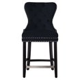 thumbnail image 3 of WestinTrends Wordford 24" Tufted Velvet Counter Stool, Black/ Black, 3 of 9