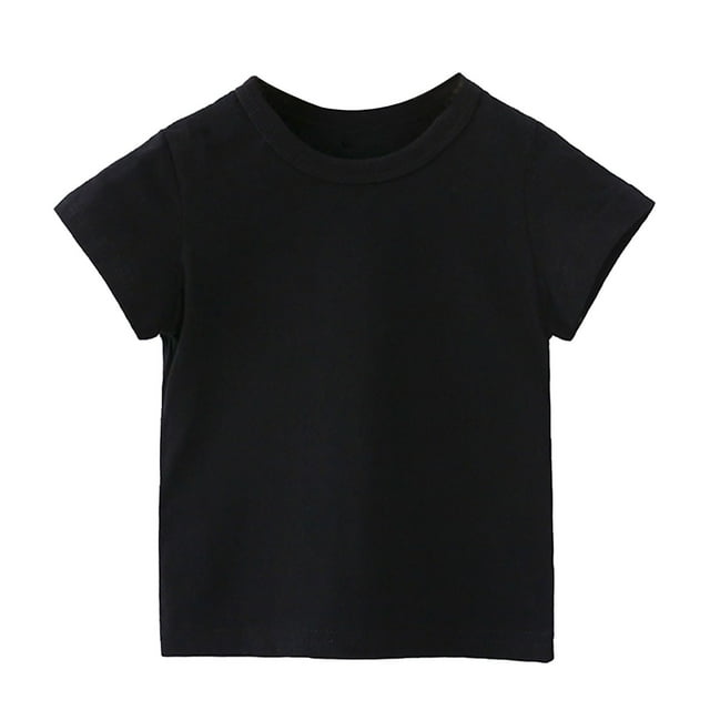 Birdeem T-Shirt en Coton à Manches Courtes Uni Confortable pour Tout-Petit Garçon Fille