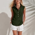 thumbnail image 5 of Noric Women's Cotton Linen Tank Tops Collared Button Up Casual Summer Loose Fit Sleeveless Tops, 5 of 8