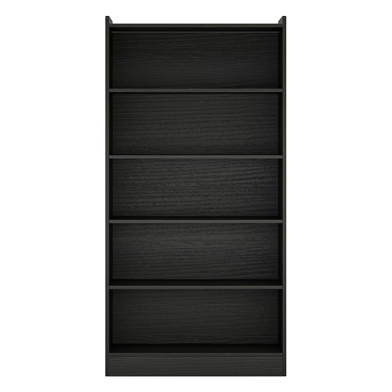 Demi Bonn Wood Bookcase, 72" Tall Bookshelf with Open Storage Shelves, 5-Tier Bookshelf for Bedroom, Living Room, Black