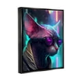thumbnail image 3 of Stupell Industries Sphynx Cat Futuristic Cyber Style Animals & Insects Painting Black Floater Framed Art Print Wall Art, 3 of 6