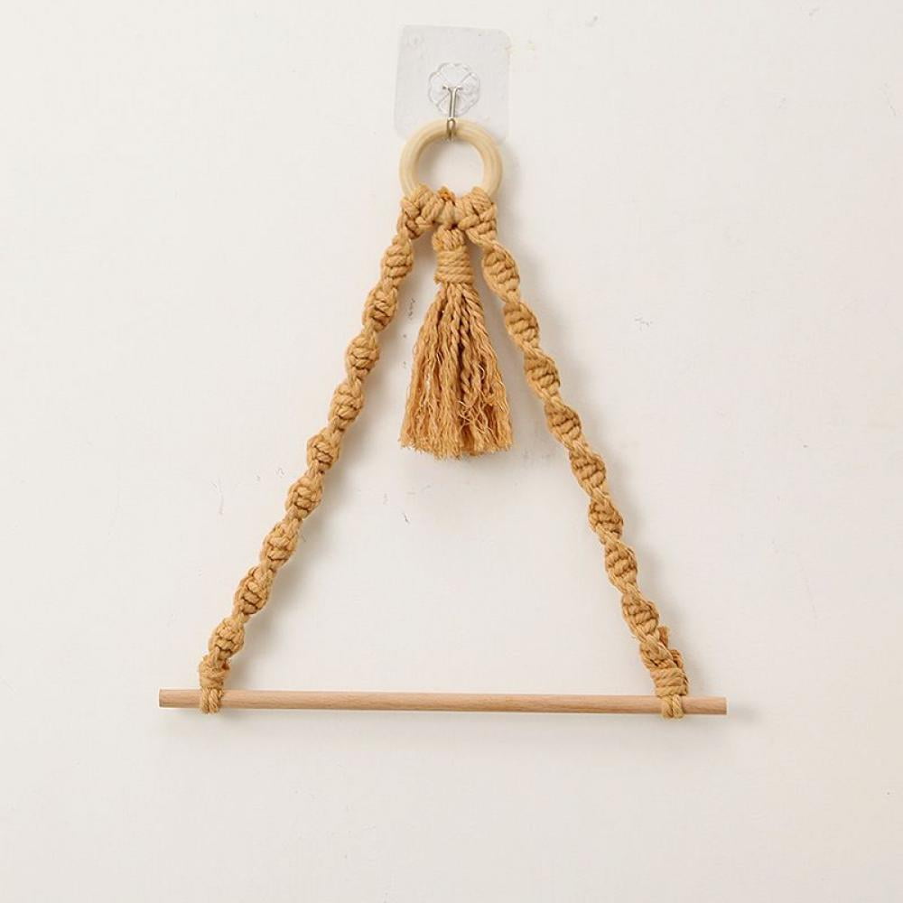 Pretty Comy Boho Paper Towel Holder Cotton Rope Towel Holder Macrame