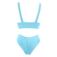 thumbnail image 4 of TAIAOJING Womens Bikini Set Two Piece Bikini Set For Solid V Neck Knot Front Push Up High Leg Thong Two Piece Swimsuit, 4 of 5